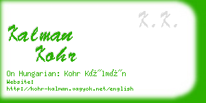 kalman kohr business card